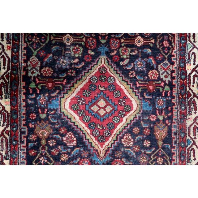 Antique Persian Hamadan Handmade Rug 3.8' X 6.7' 1920s For Sale - Image 11 of 13