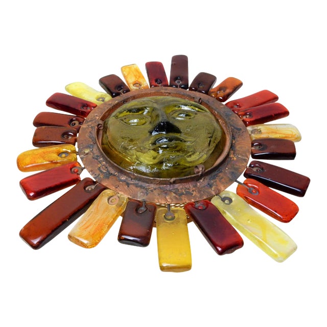 Art Glass Sun Sculpture Lamp by Felipe Derflingher for Feders For Sale