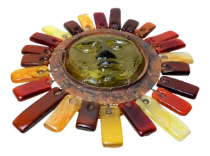 Art Glass Sun Sculpture Lamp by Felipe Derflingher for Feders
