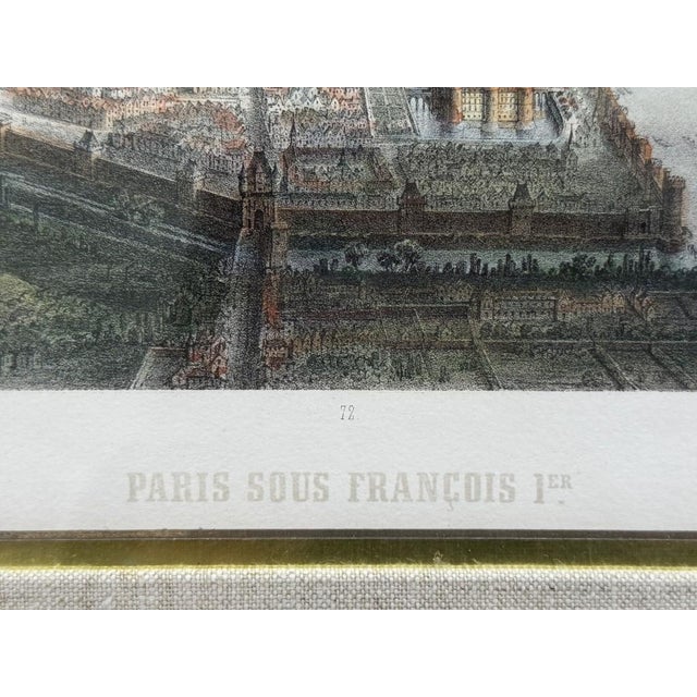 Gray 19th Century Félix Benoist Lithograph "Paris Under Francis I" For Sale - Image 8 of 12