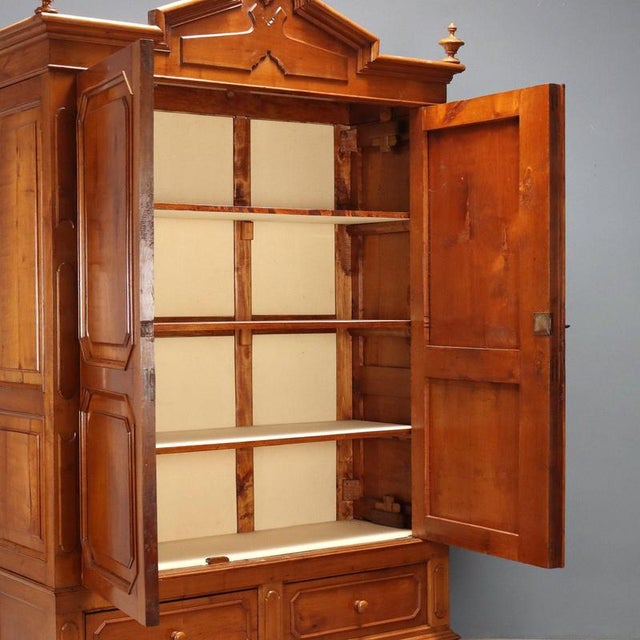 Umbertino Cherrywood Wardrobe, Italy, Late 19th Century For Sale - Image 3 of 10