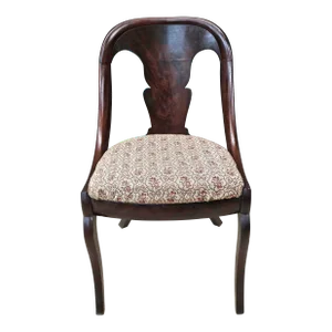 American Mahogany and Figured Mahogany Veneered Gondola Chair, Circa 1815- 1830s