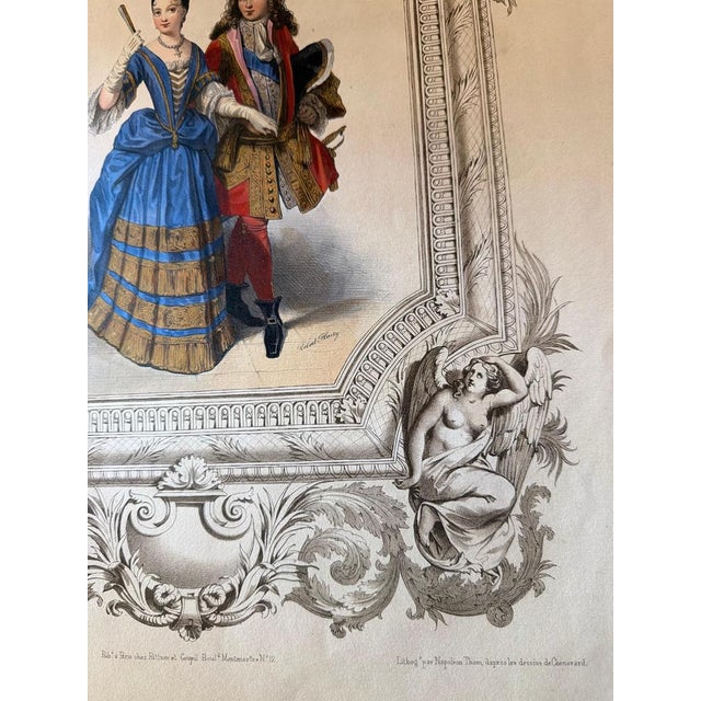 Court Costume Royal Couple, 1847, Lithograph For Sale - Image 6 of 10
