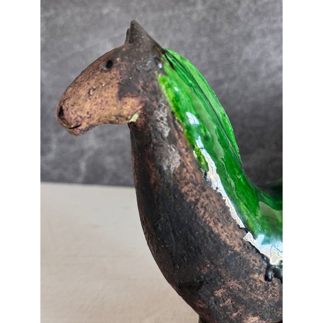 1970s Mid-Century Modern Ivo De Santis Gli Etruschi Glazed Chamotte Horse Sculpture Florence Italy For Sale - Image 10 of 14