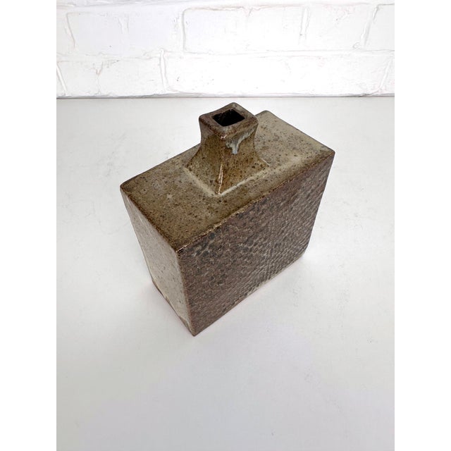 Ceramic Brutalist Danish Studio Stoneware Vase in the style of Tatsuzo Shimaoka, 1970s For Sale - Image 7 of 12