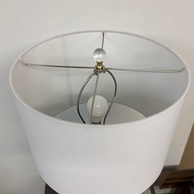 Jade Late 20th Century Jade Green Ceramic Table Lamp With Butterflies + Birds For Sale - Image 8 of 12