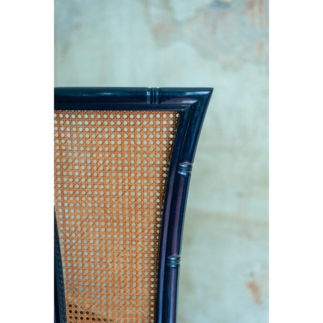 Vintage Blue Lacquered Wood and Vienna Straw Chairs by Marzio Cecchi, 1970s, Set of 6 For Sale - Image 10 of 12