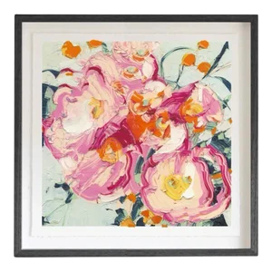 "Aspire to Inspire Before We Expire" Contemporary Original Abstract Botanical Print by Alesandro Ljubicic, Framed