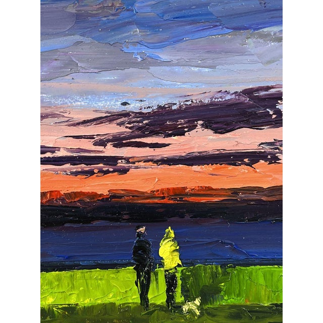2020s Oil Painting Wide River at Sunset Boris Serdyuk For Sale - Image 5 of 11