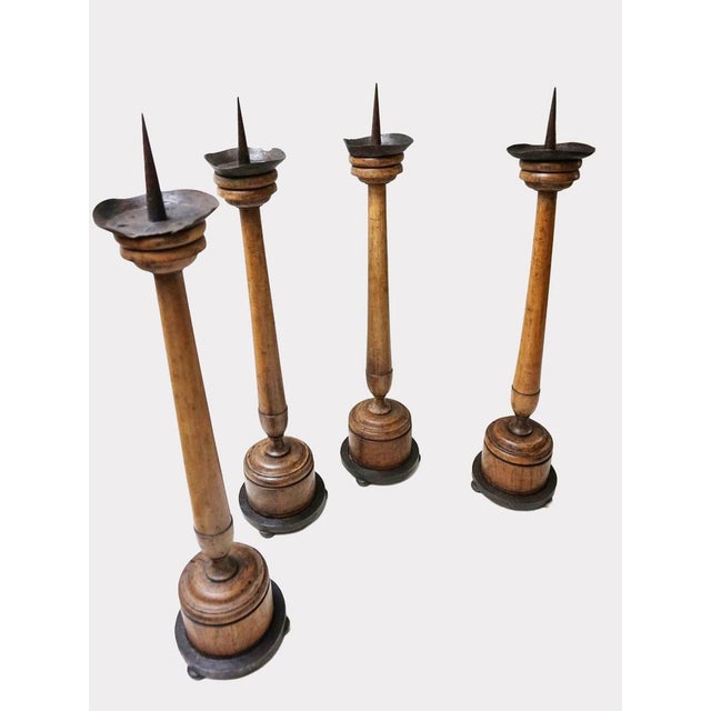 Large Antique French Wooden Candlesticks, 19th Century, Set of 4 For Sale - Image 18 of 18