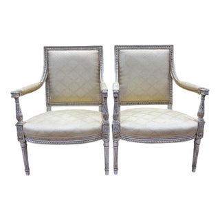Louis XVI Style Armchairs, 20th Century, Set of 2 For Sale