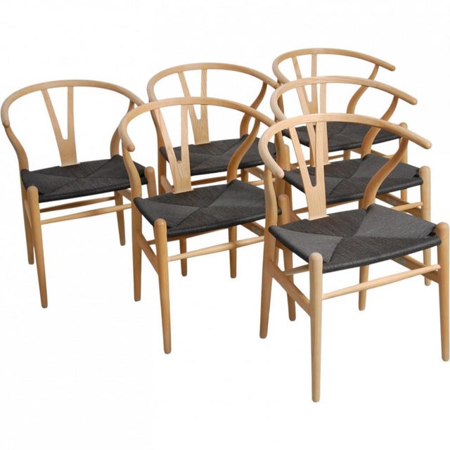 CH24 Wishbone Chairs in Ash by Hans Wegner, 2000s, Set of 6 For Sale - Image 3 of 18