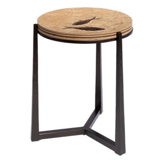 16" Round Fossil Drink Table 9308t For Sale