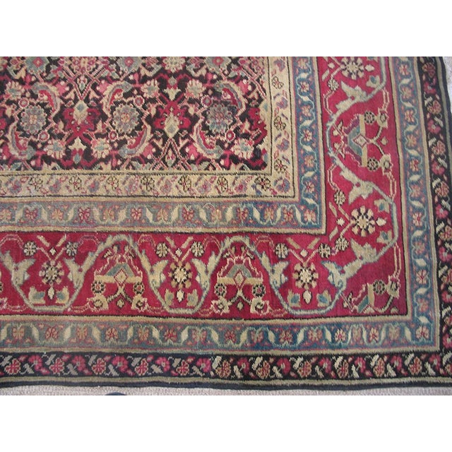 Indian 1900s Brown Medallion Antique Indian Rug 5'0" X 8'7" Handknotted Wool Carpet For Sale - Image 3 of 4