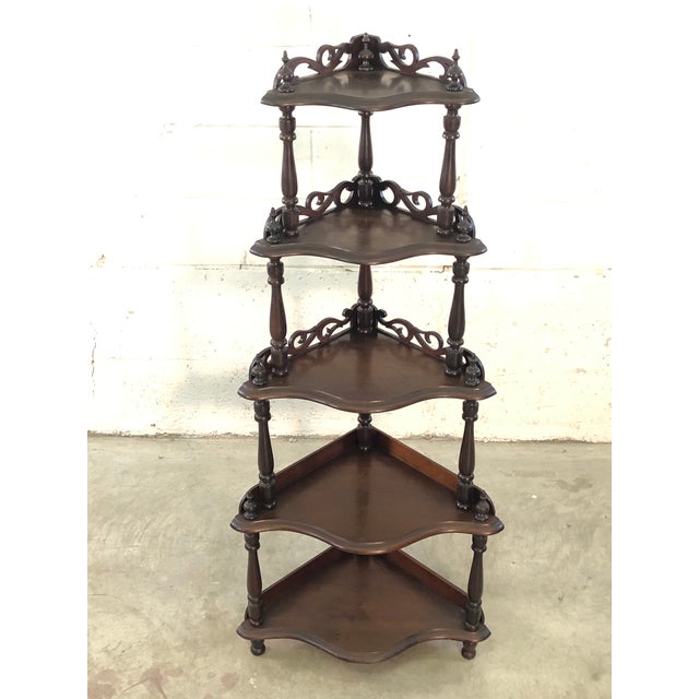 Antique Victorian Mahogany Corner Five Tier Shelf Chairish