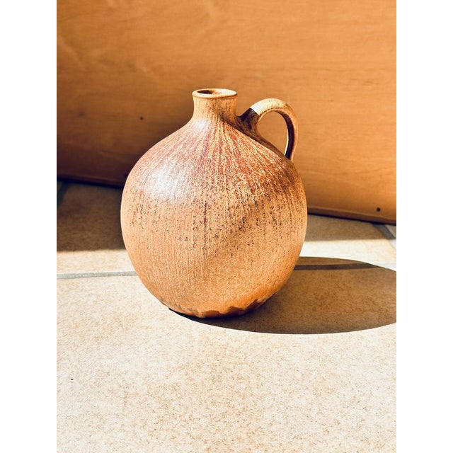 Studio Ceramic Vase with Earthy Flowing Glaze by Elke & Elmar Kubicek, Germany, 1980s For Sale - Image 9 of 11