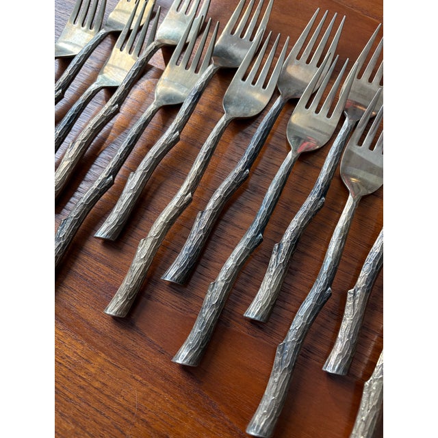 Brass Vance Kitira Adirondack Twig Brass Flatware Set 61 Pieces Serve 11+ For Sale - Image 8 of 11