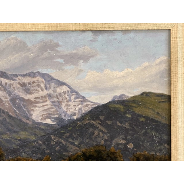 Late 20th Century Original Stephen Smalzel Framed Oil Painting on Board 'Rocky Mountains' For Sale - Image 5 of 13
