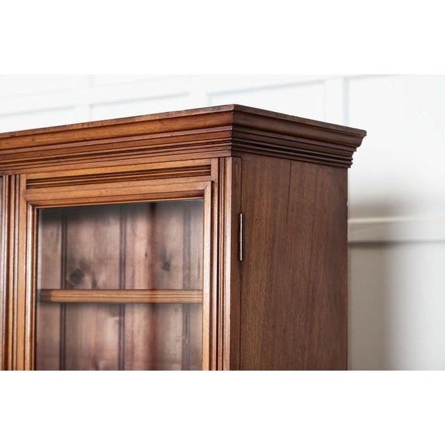 Large English Glazed Walnut Bookcase, 1870s For Sale - Image 9 of 18