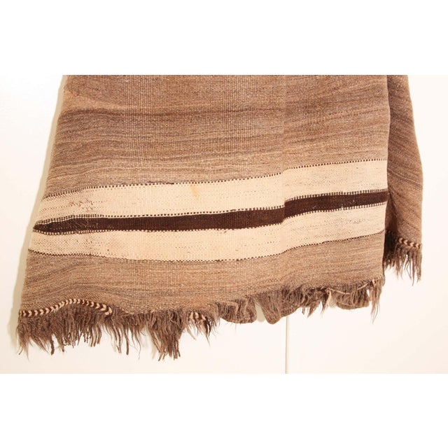 Moroccan 1950s Moroccan Burnous Wool Cape by Berber Tribes, Hand-Woven Art For Sale - Image 3 of 13
