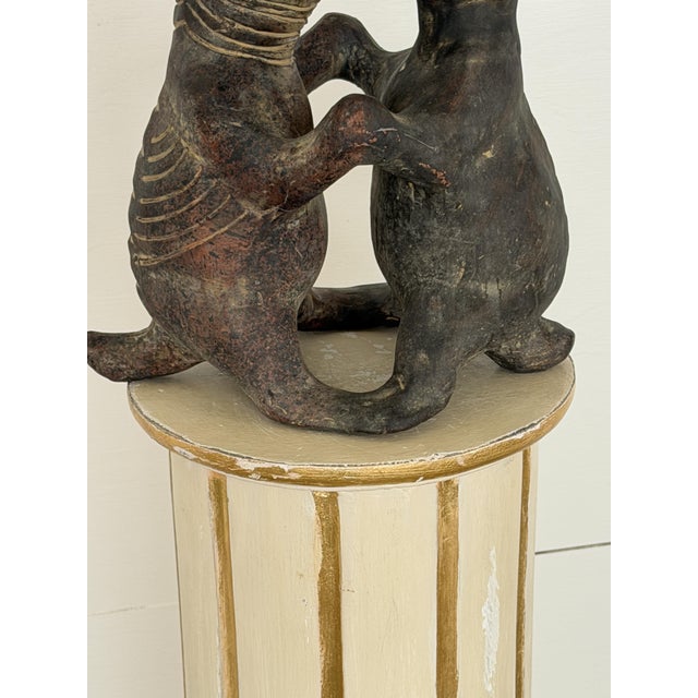 Mid-Century Colima Style Terracotta Dancing Dogs Sculpture, Mexico, 1950s For Sale - Image 4 of 6