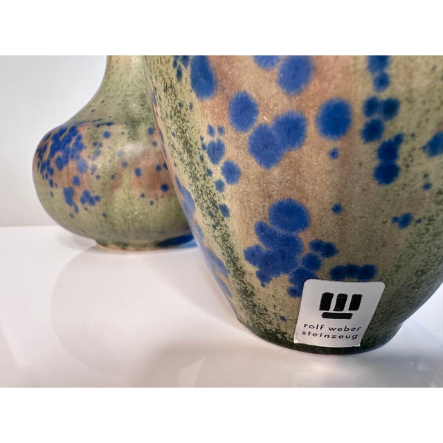 Studio Ceramic Art Glazed Stoneware Bottle Vases by Rolf Weber, 1960s, Set of 2 For Sale - Image 16 of 18
