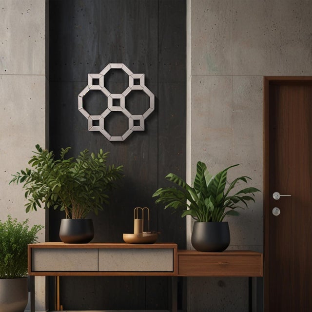Gray Antoni Geometric Mirror For Sale - Image 8 of 8
