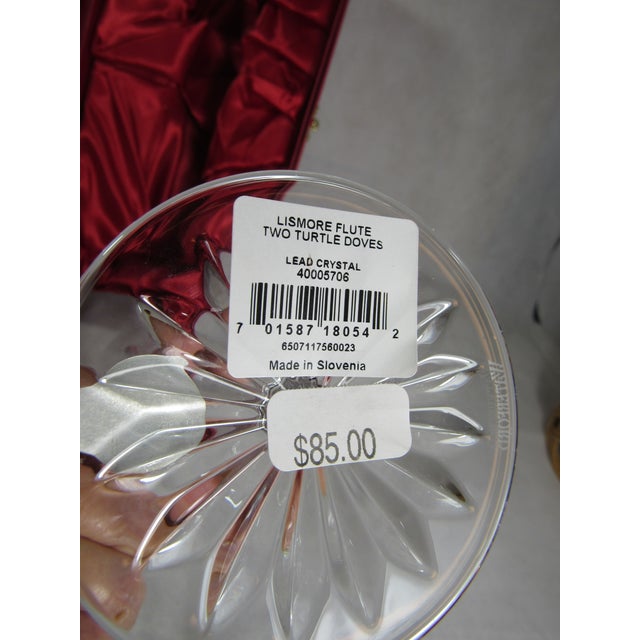 Transparent Vintage #2 Waterford Crystal "12 Days of Christmas" Flute Glass "Two Turtle Doves" For Sale - Image 8 of 15