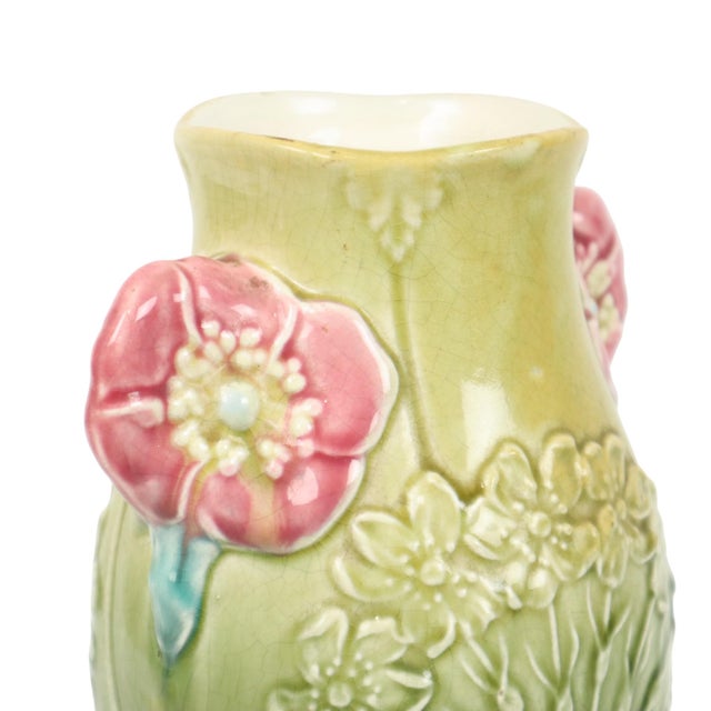 Art Nouveau French Majolica Vase by Gustave De Bruyn, 1890s For Sale - Image 12 of 16