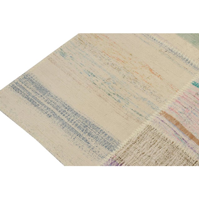 2010s Rug & Kilim’s Patchwork Kilim Rug in Polychromatic Stripes For Sale - Image 5 of 7