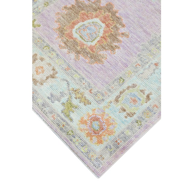 Modern Turkish Oushak Rug 3'3" x 7'1" For Sale In Houston - Image 6 of 9