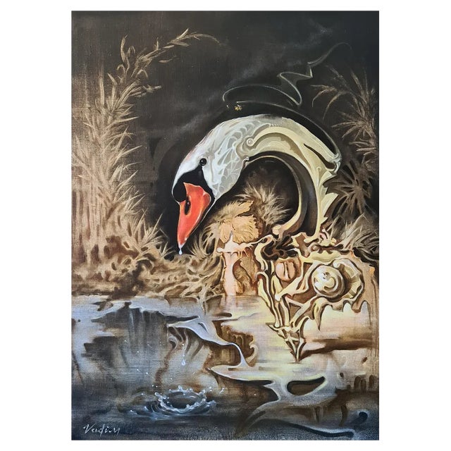 Vadim Kovalev, Swan, 2014, Oil on Canvas For Sale