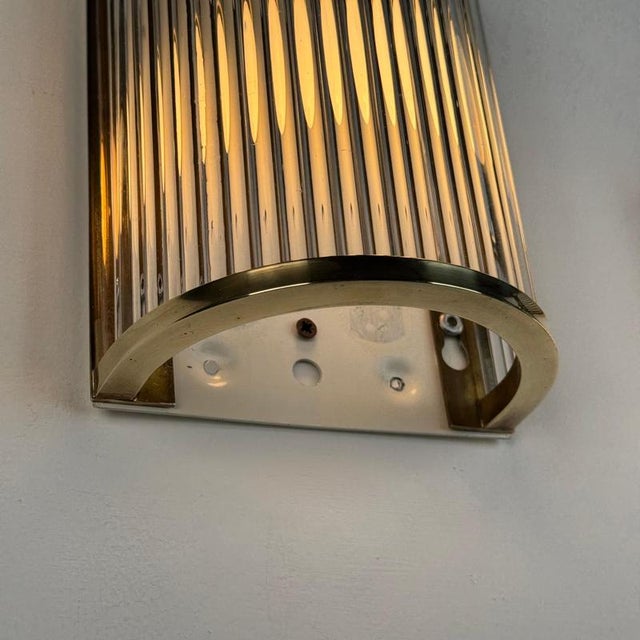 Art Deco Style Murano Glass and Brass Wall Sconces attributed to De Majo, 1970s, Set of 2 For Sale - Image 14 of 16