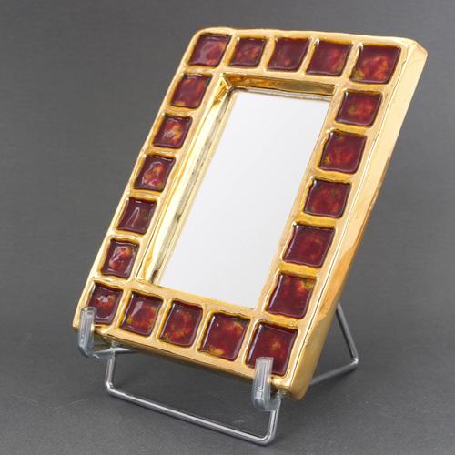 Vintage French Ceramic Mirror by François Lembo, 1970s For Sale - Image 9 of 18