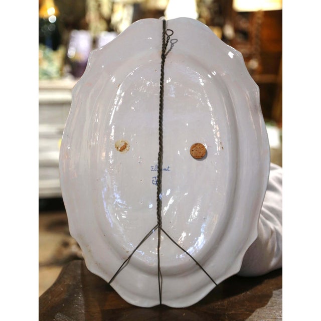 Pair 19th Century French Painted Faience Porquier Beau Quimper Wall Platters For Sale - Image 14 of 17