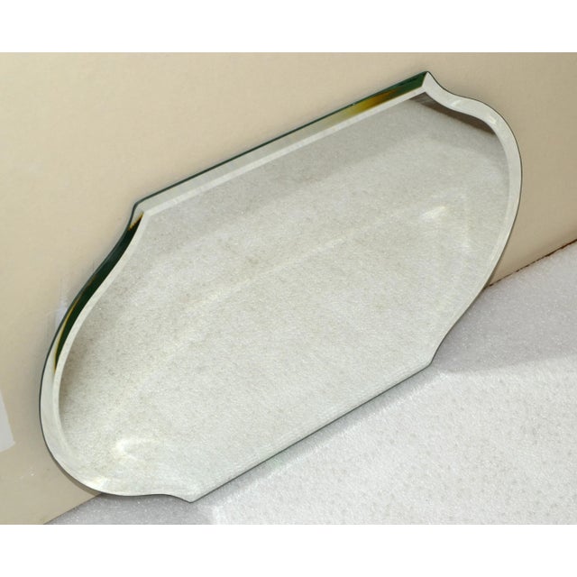 Early 21st Century Modern Frameless Beveled Shield Accent Mirror For Sale In Miami - Image 6 of 12