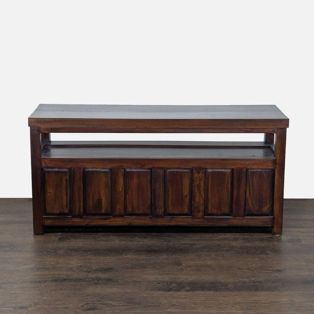 Wood Japanese Storage Cabinet With Sliding Doors For Sale - Image 7 of 8
