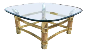 Mid-Century Modern Faux Elephant Tusk Coffee Table in Tommaso Barbi