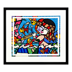 Romero Britto, Neptune's Daughter (Framed Hand Signed Embellished Screen Print)