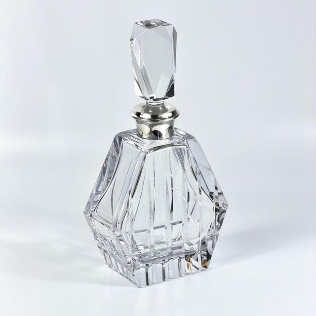 Vintage French Cut Crystal Decanter with Silver Mount, 1950s For Sale - Image 13 of 13