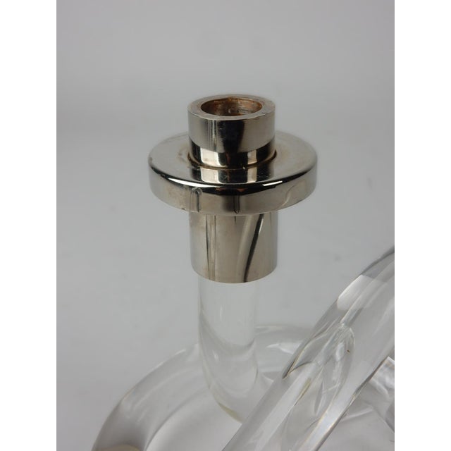 1970s 1970's Dorothy Thorpe Lucite & Chrome Pretzel Candle Holders - A Pair For Sale - Image 5 of 5