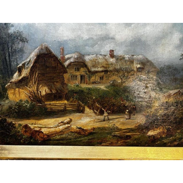 Victorian Gilt Framed Oil On Canvas, " The Old Cottage, R.Randell Sizes - 76 x 55 cms In original condition, some chips to...