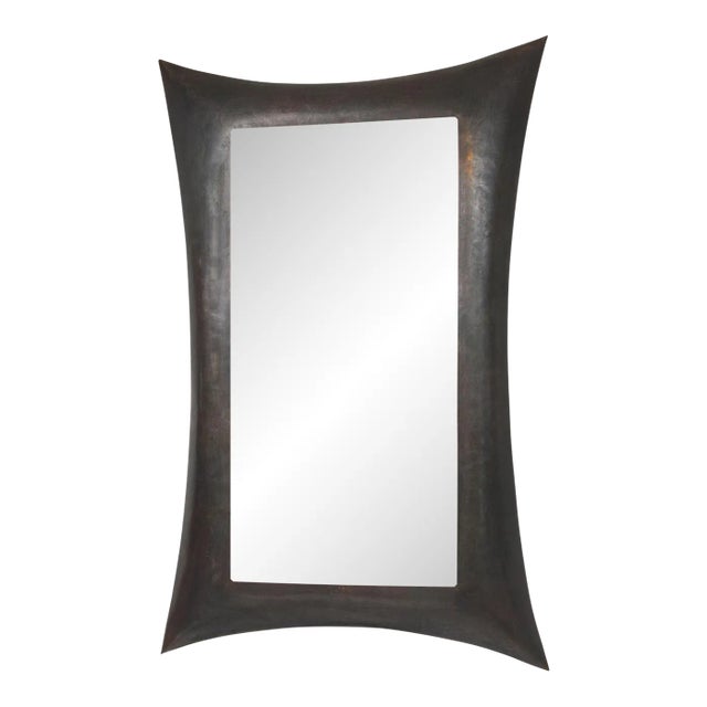 Contemporary Sculptural French Bronze Mirror For Sale