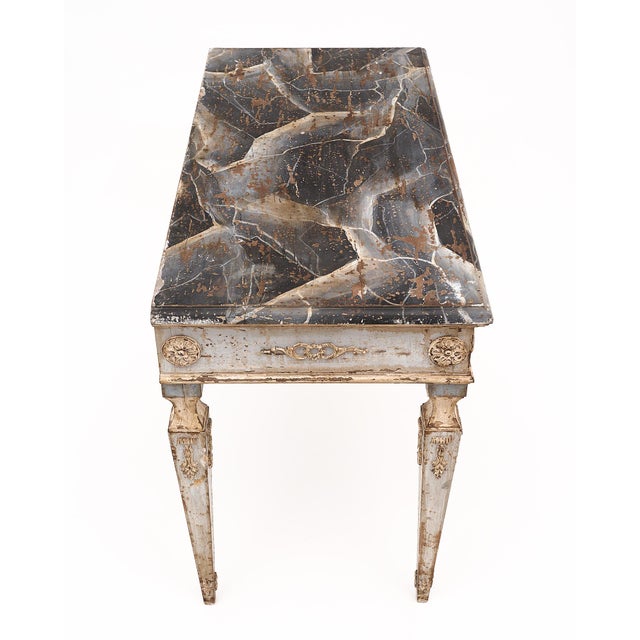 Antique Italian Painted Consoles, Faux Marble, Hand-Painted For Sale In Austin - Image 6 of 9