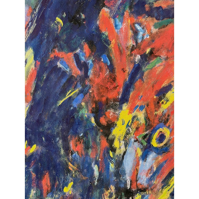 Bay Area Abstract Expressionist Fauvist Oil on Paper Honora Berg Berkeley 1959 San Francisco Bay area abstract...