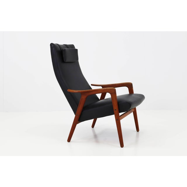 Ruster Lounge Chair by Yngve Ekström in Black Leather, Sweden, 1956 For Sale - Image 13 of 13