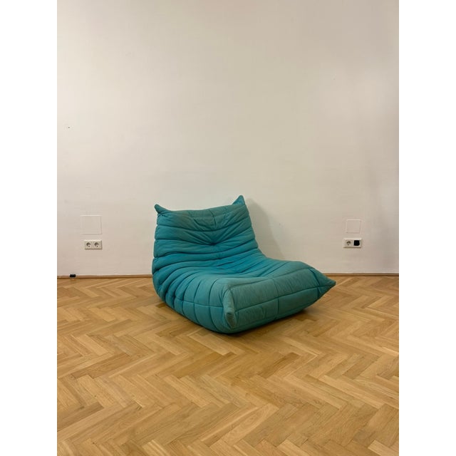 Turquoise Togo Armchair by Michel Ducaroy for Ligne Roset, 1970s For Sale - Image 11 of 11