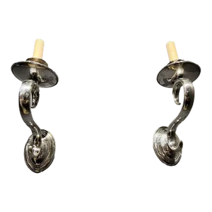 A Pair of 1940s Silver Plated Sconces