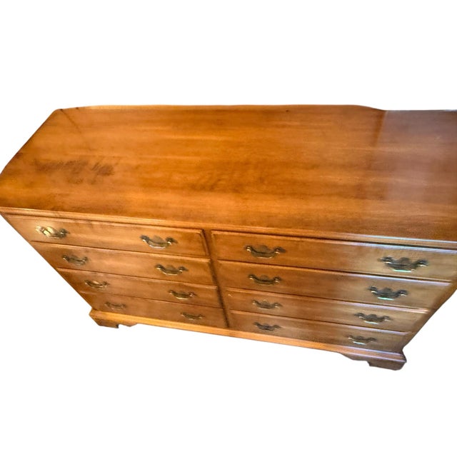 Ethan Allan 8-drawer chest of drawers in solid wild cherry with dovetail drawers. This is part of a set with a double bed,...