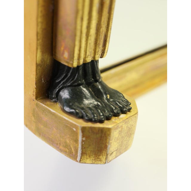 1930s Regency Revival Egyptian Giltwood and Bronze Pier Mirror, 1930 For Sale - Image 5 of 18